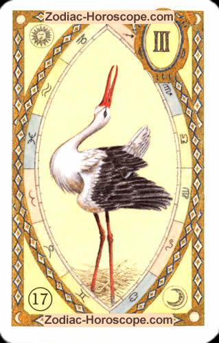 Astrologische Lenormandkarten der Storch